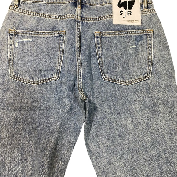 NWT Sandrine Rose X Free People Straight Leg Indigo Blue Jeans - Picture 2 of 3